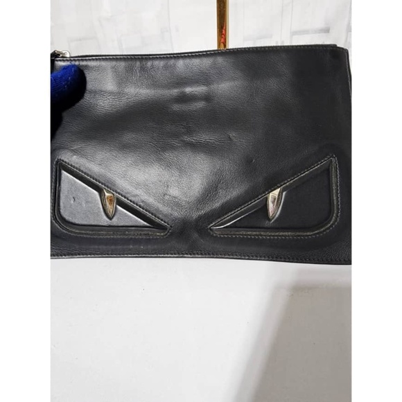 Authentic Fendi Monster Eyes Clutch Bag Black - Picture 9 of 13